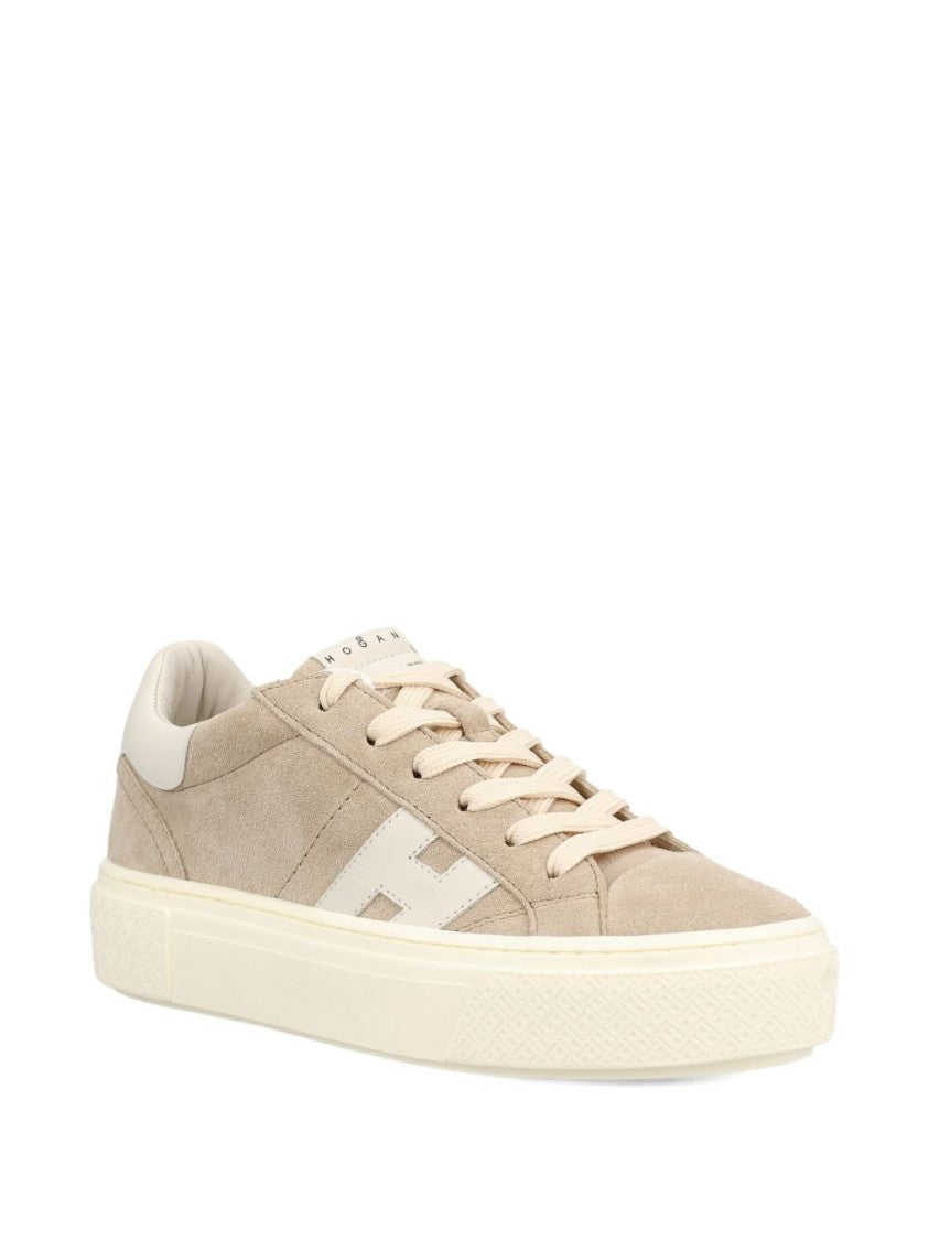 Hogan Natural Beige Sneakers With Calf Leather Construction