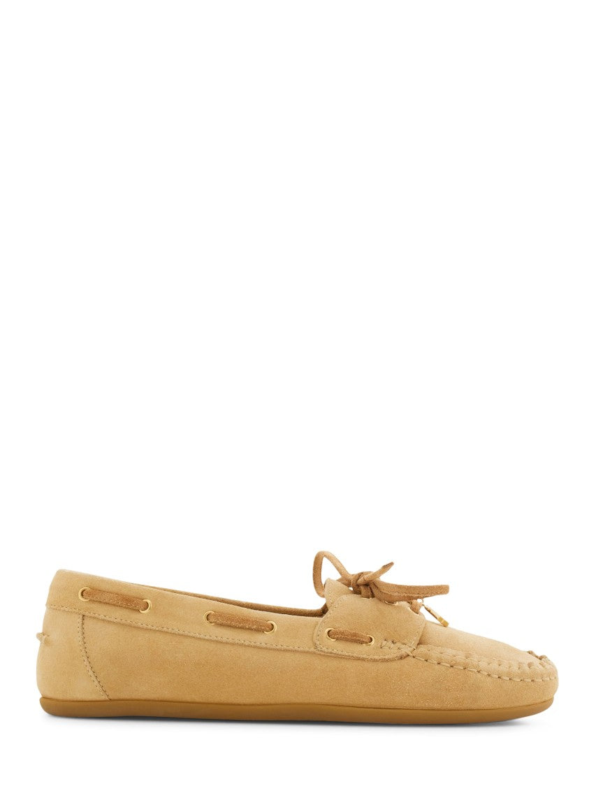 Ferragamo Moccasin-Style Suede Flats With Bow Detail