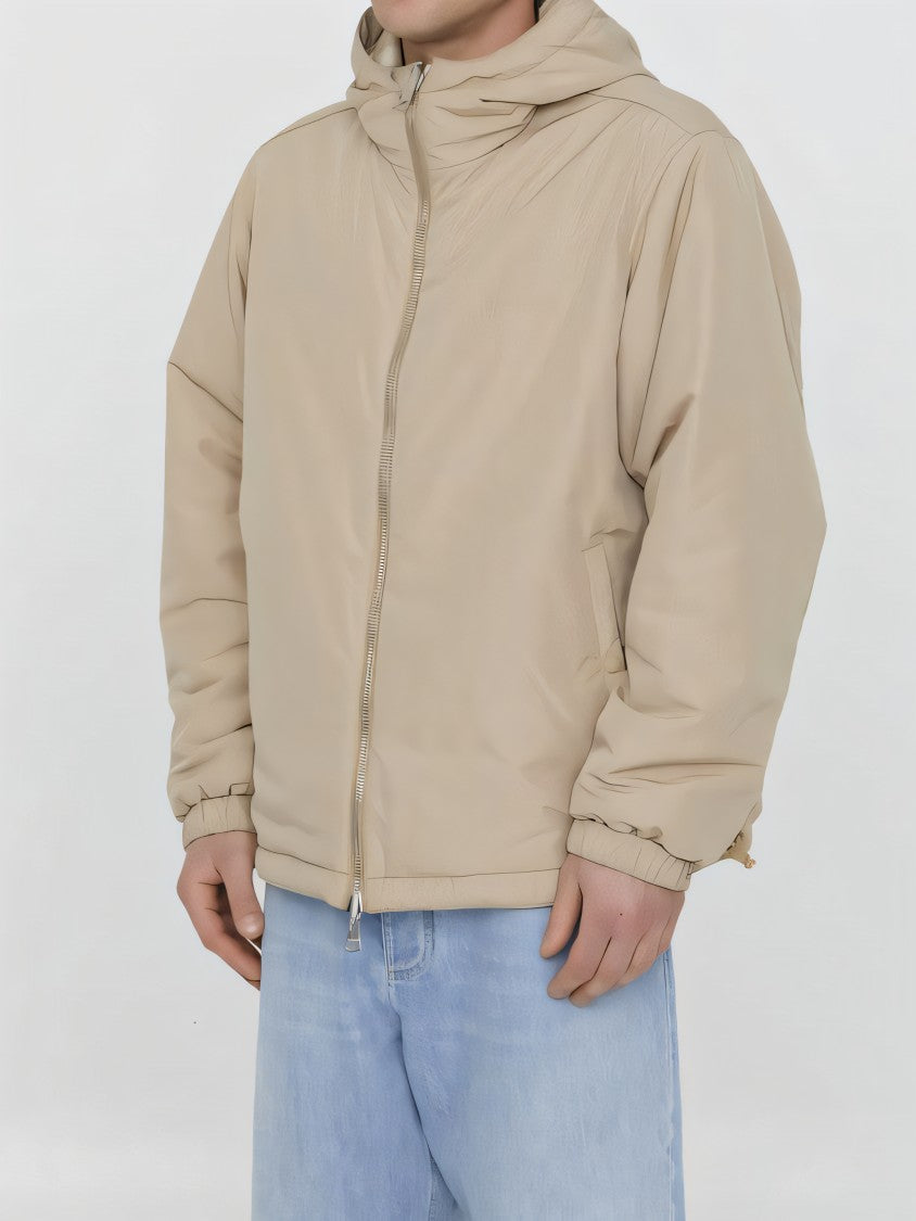 Burberry Hooded Casual Jacket With Subtle Plaid And Zip Closure