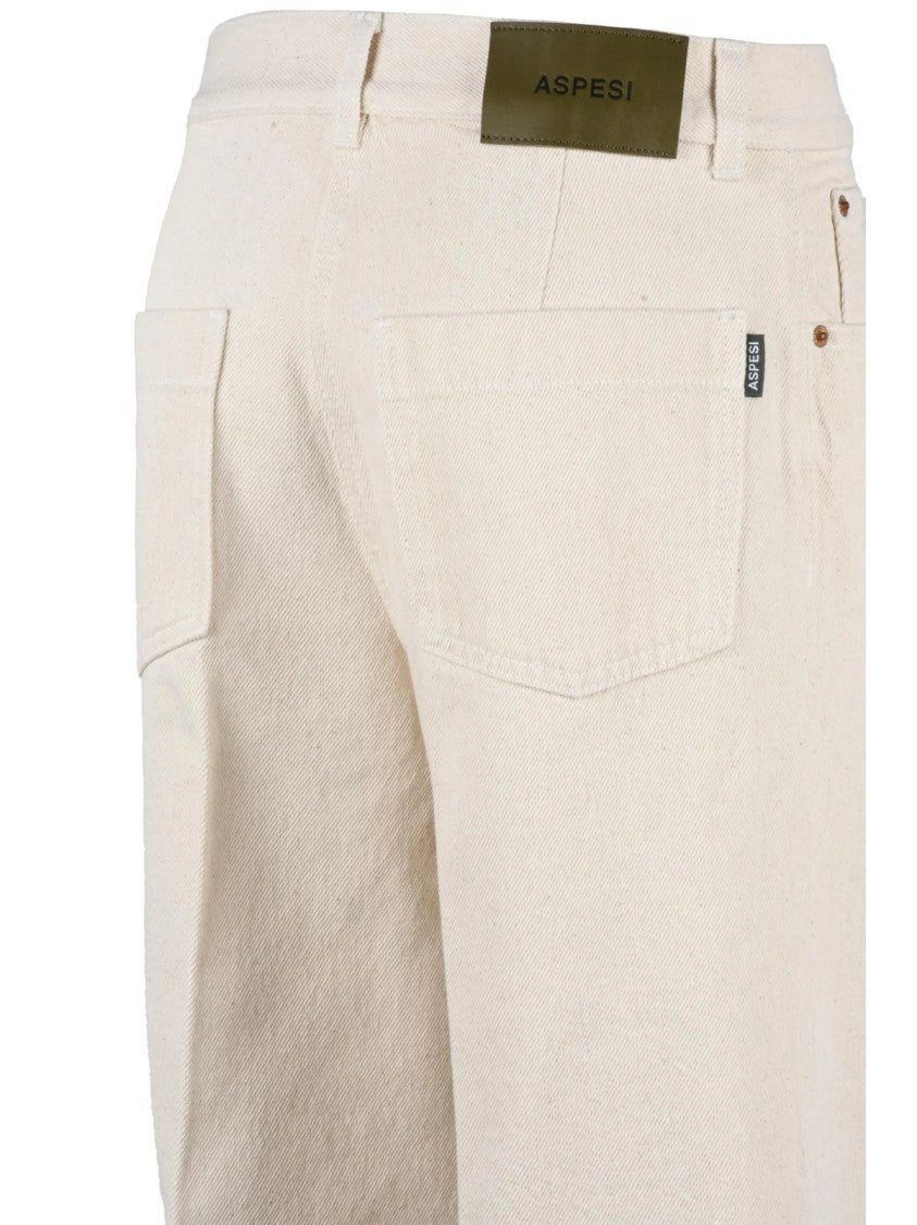 Aspesi Wide Leg Cotton Jeans With Modern Silhouette