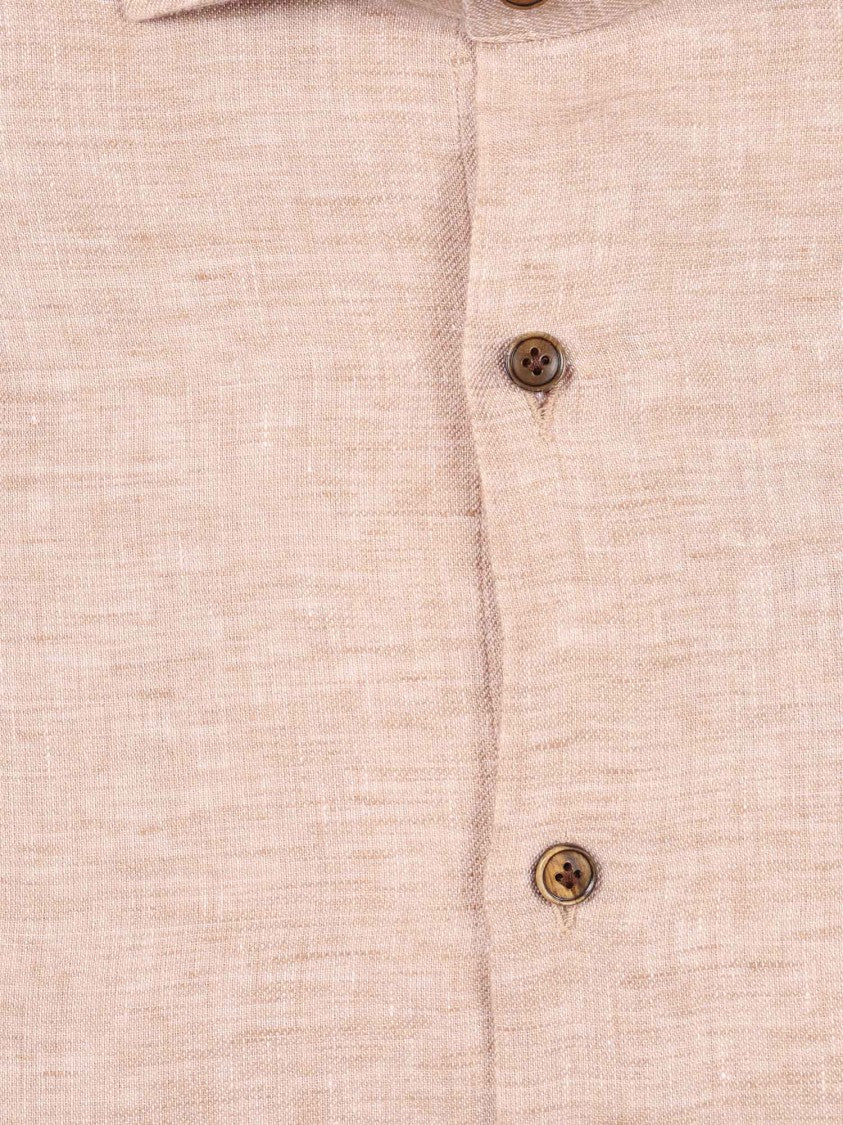 Sonrisa Beige Cotton Textured Casual Shirt