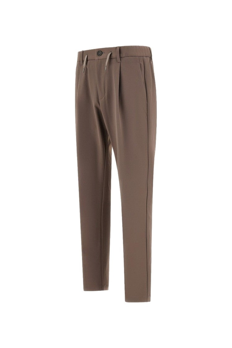 Herno Taupe Polyester Pleated Trousers
