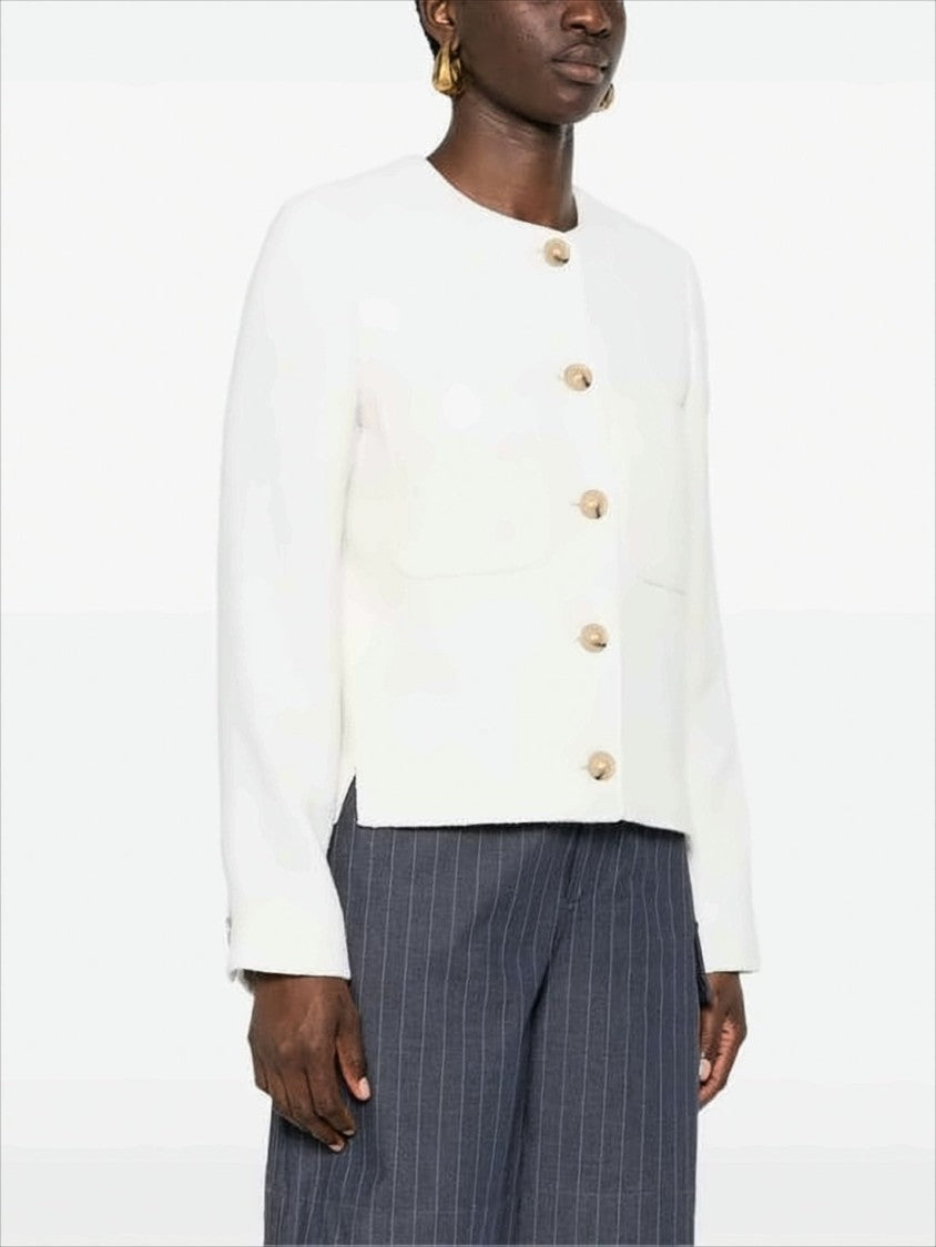 A.P.C. Cropped Textured Jacket With Button Closure