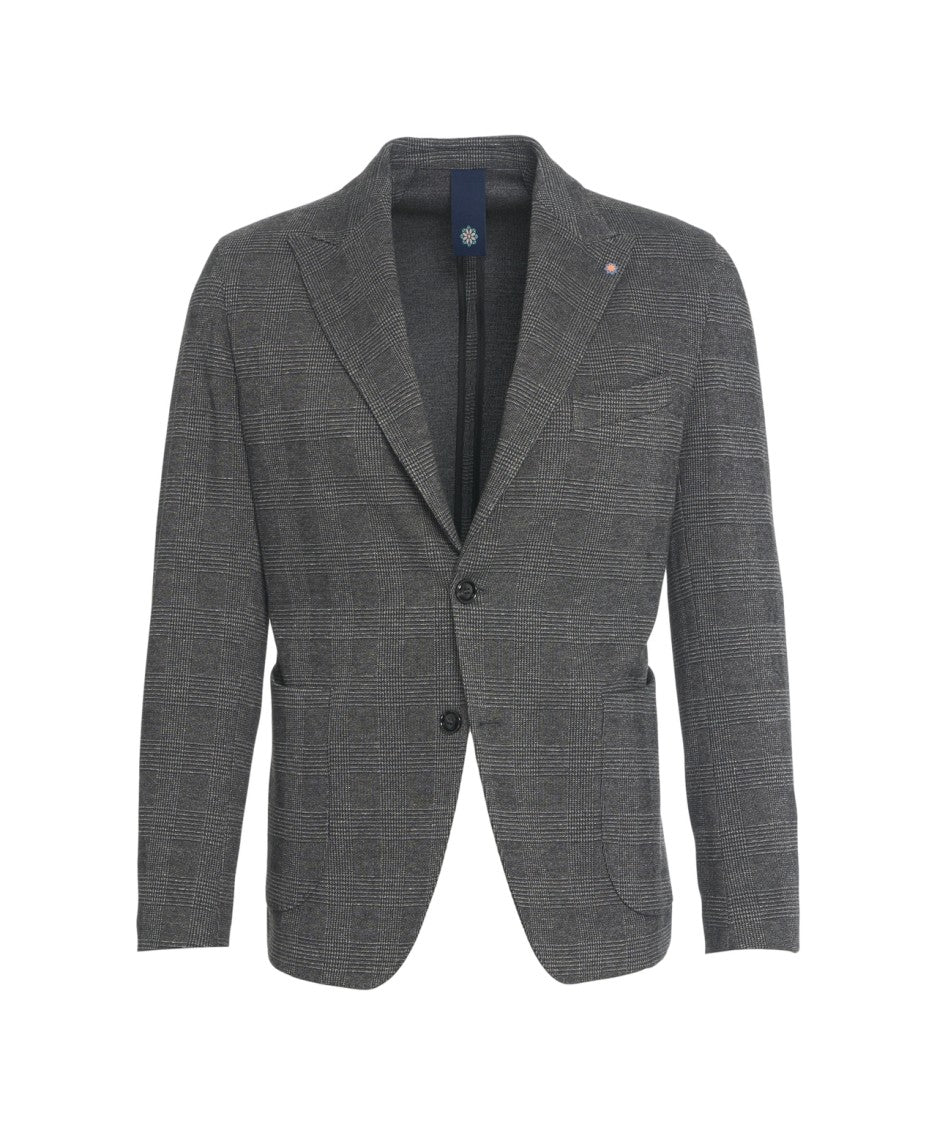 Bharnaba Glencheck Blazer With Tailored Silhouette And Two-Button Closure