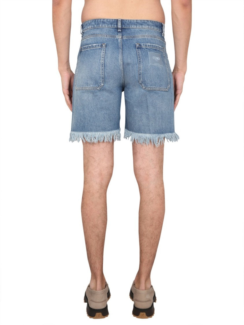 Fendi Denim Bermuda Shorts
