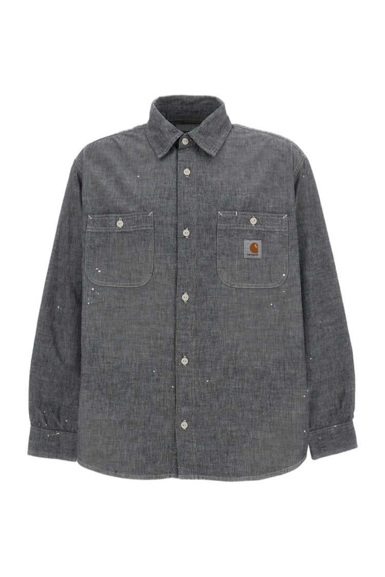 Carhartt Wip Black Winston Cotton Chambray Shirt