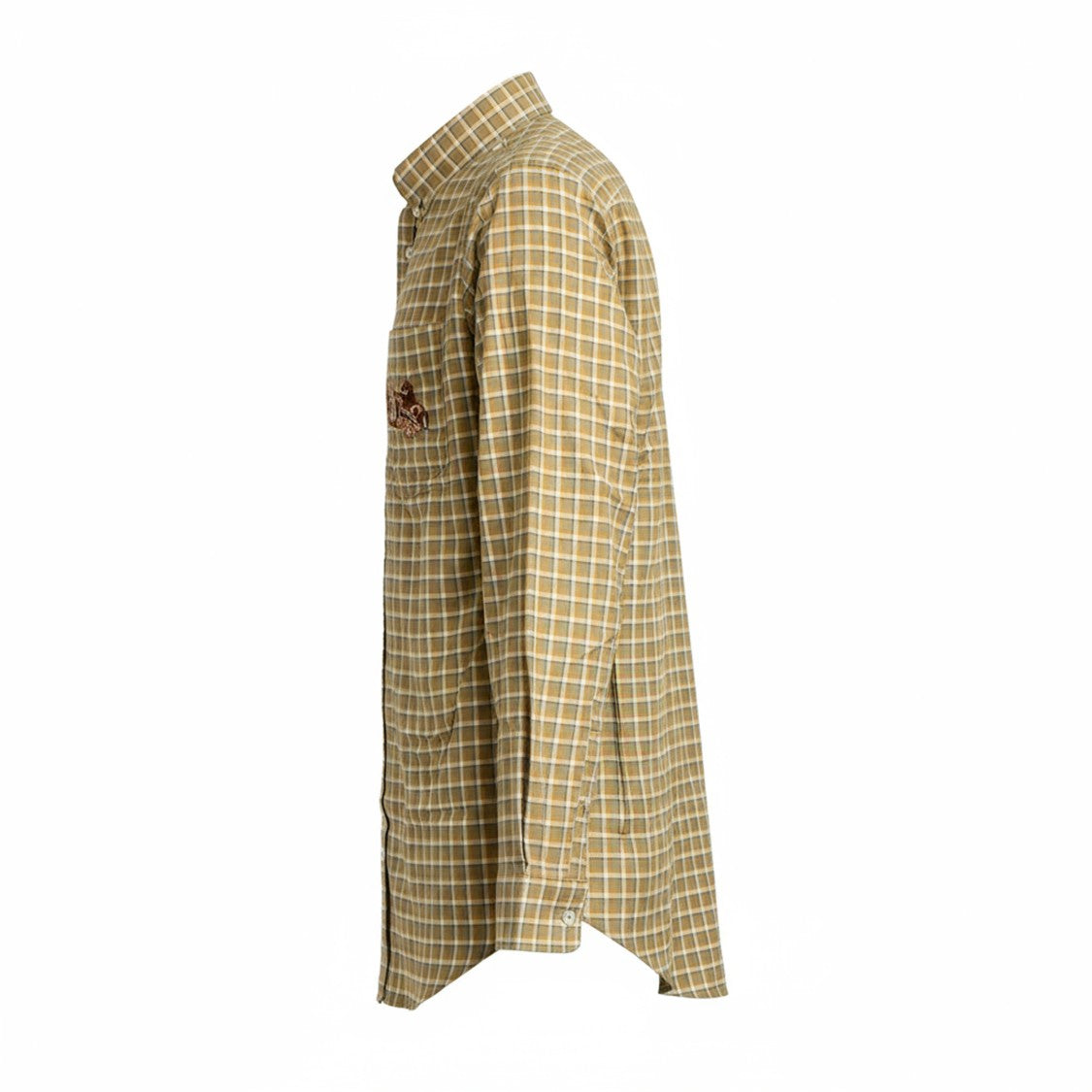 Drôle De Monsieur Checkered Khaki Button-Down Shirt