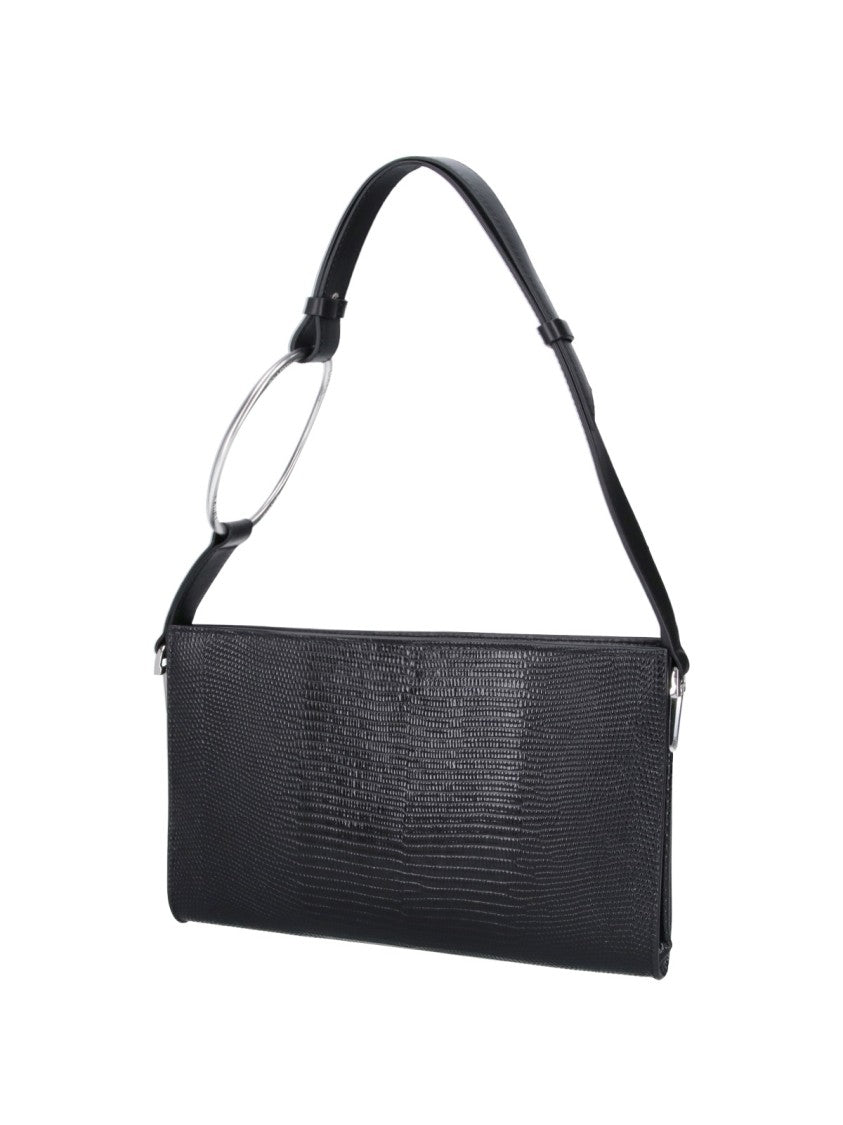 Dondup Black Calf Leather Single Handle Shoulder Bag