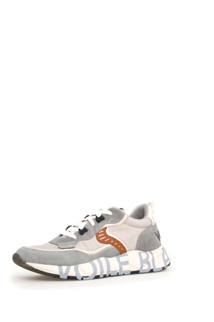 Voile Blanche Grey Suede Technical Notched Sole Sneakers