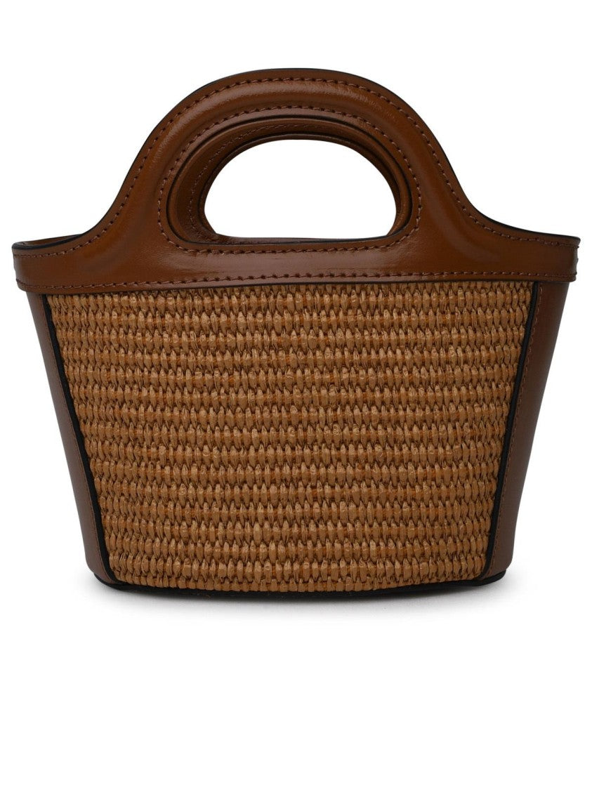 Marni Brown Leather Blend Micro Tropicalia Bag