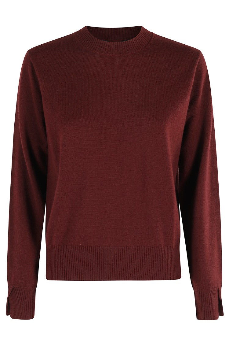 Seventy Burgundy Round Neck Sweater With Ribbed Detailing