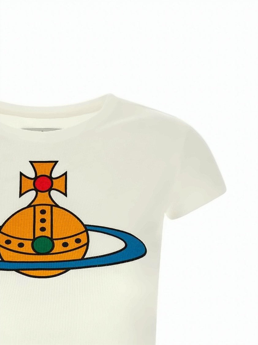 Vivienne Westwood Cropped Short-Sleeved T-Shirt With Bold Graphic Emblem