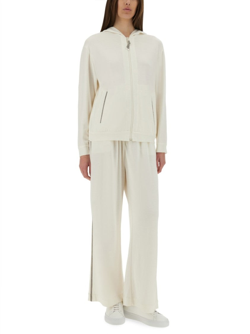 Brunello Cucinelli Wide-Fit Track Pants With Elegant Side Detailing