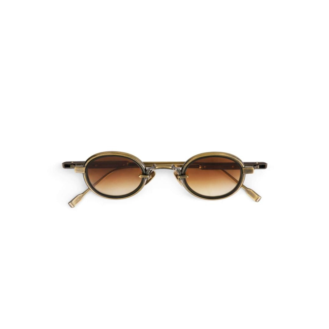 Sato Brown Algedi-T Ag/As-1 Gradient Metallic Round Sunglasses