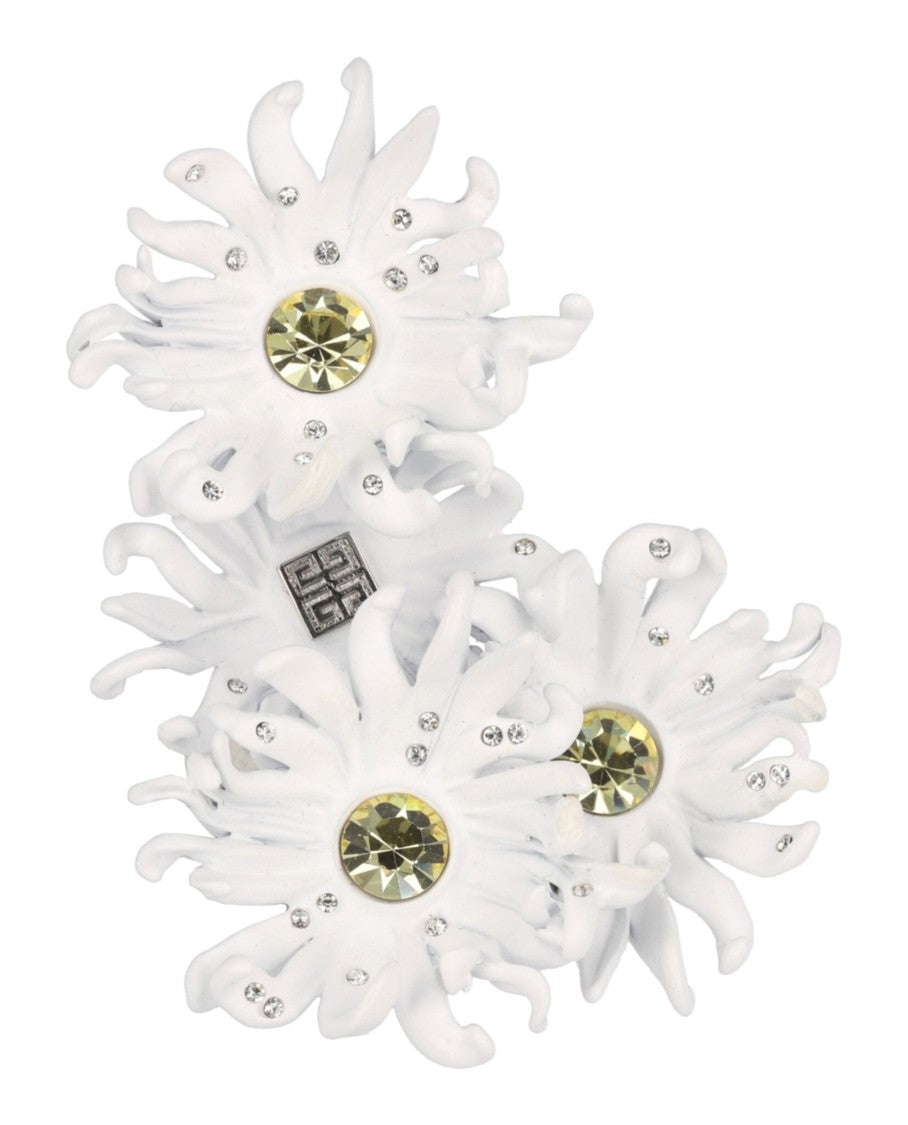 Givenchy Daisy Pendant Clip-On Ear Crawler With Crystal Accents