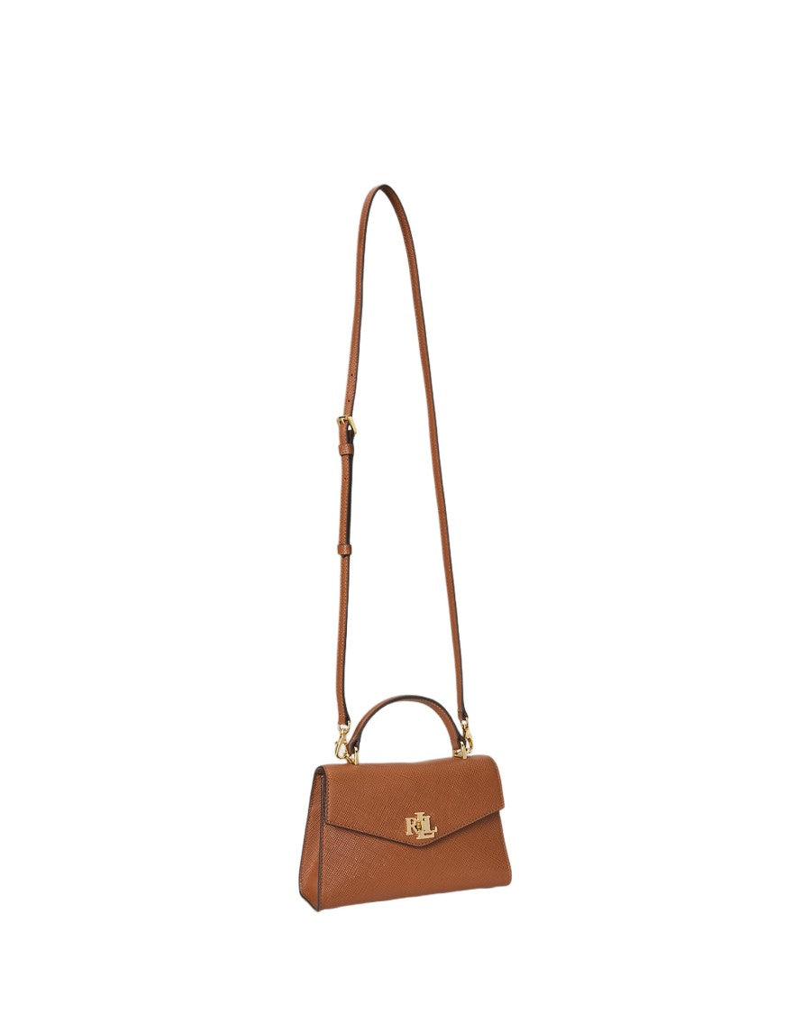 Lauren Ralph Lauren Structured Tan Cow Leather Satchel