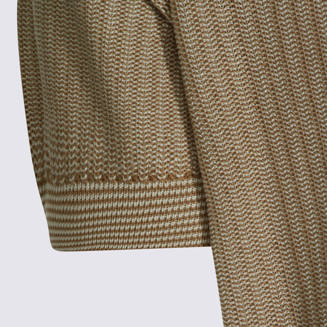 Piacenza Cashmere Ribbed Knit Polo Shirt With Contrasting Collar