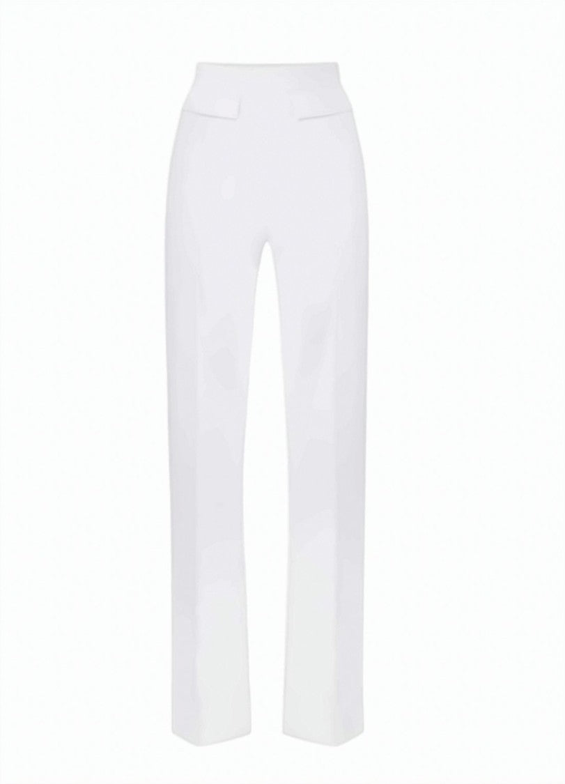 Elisabetta Franchi Stretch Crepe Embroidered Trousers
