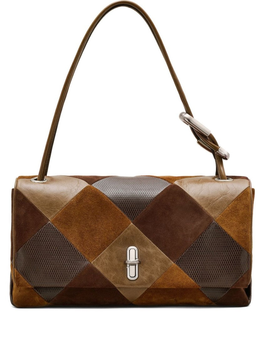 Marc Jacobs Patchwork Shoulder Bag In Rich Brown Calf Leather