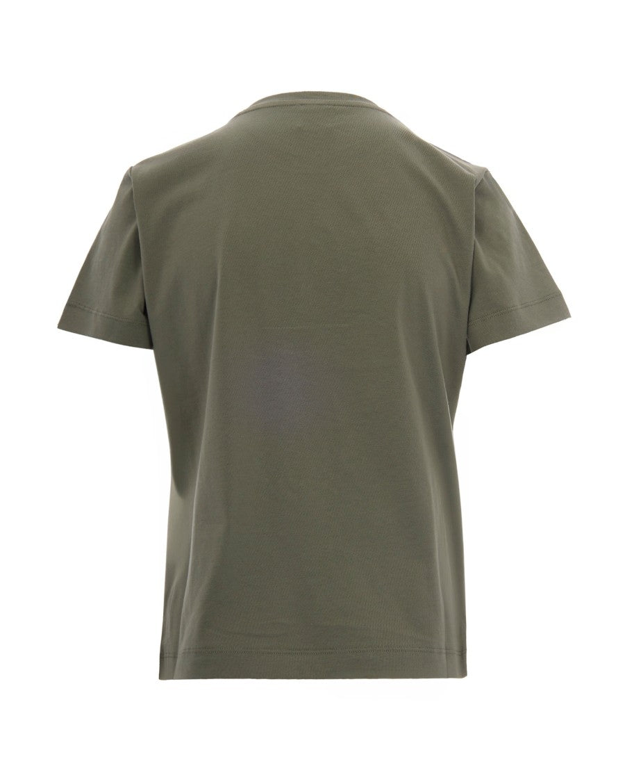 Pinko Logo Love Birds Decorated Green T-Shirt