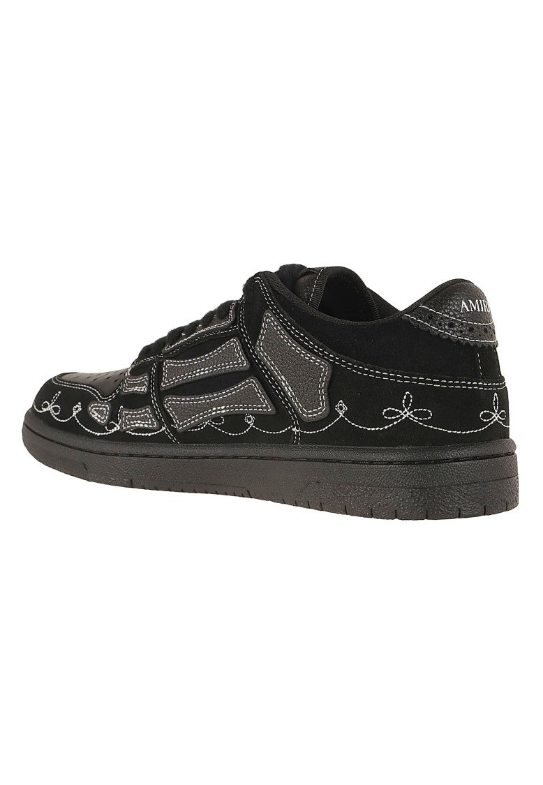 Amiri Western Skel Top Low Leather Bone Sneakers