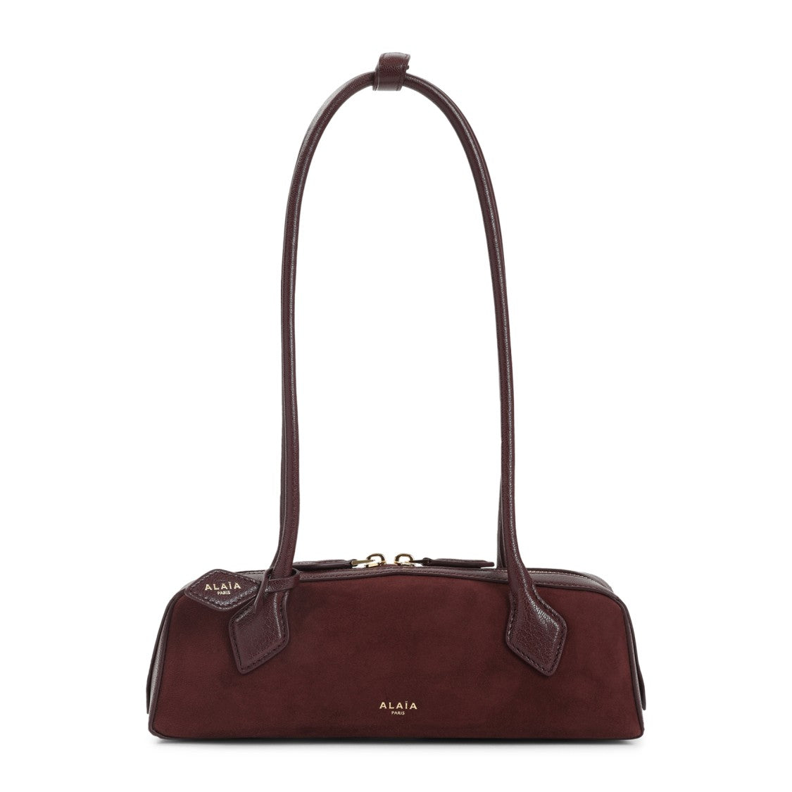Alaïa Suede Shoulder Bag With Gold-Tone Accents
