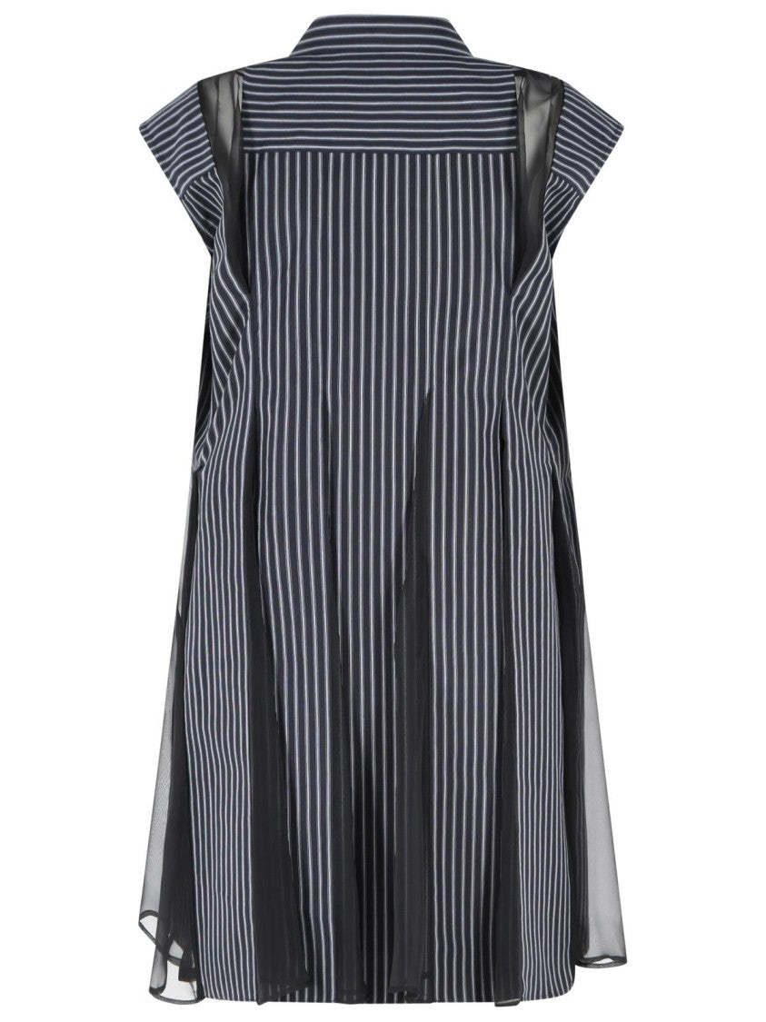 Sacai Navy Cotton Blend Dress