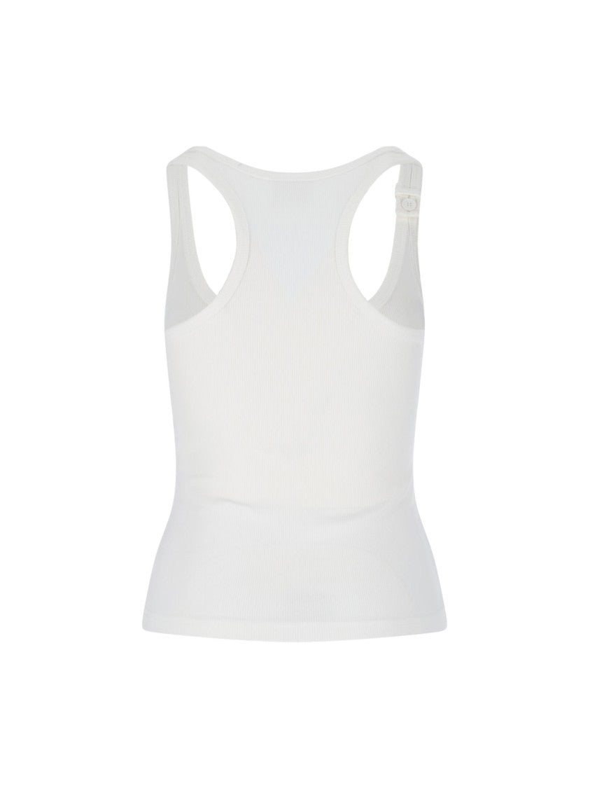 Courrèges "90'S" Ribbed Tank Top – White