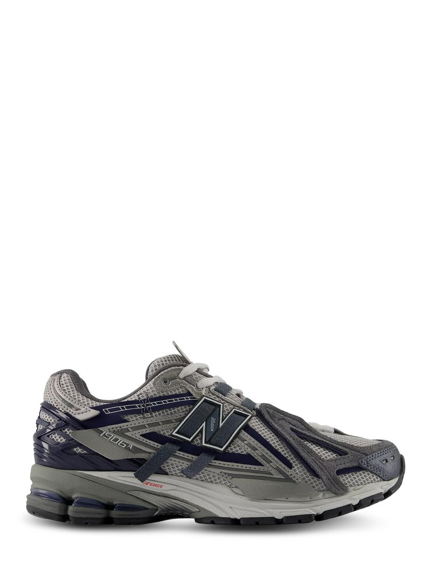 New Balance Layered Grey Mesh Sneakers With Cushioned Sole