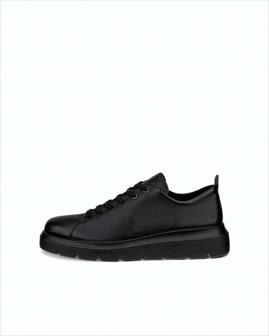 Ecco Minimalist Black Cow Leather Sneakers