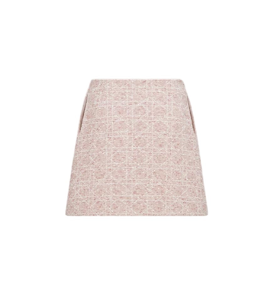 Christian Dior Grid Pattern Tweed Tweed Mini Skirt