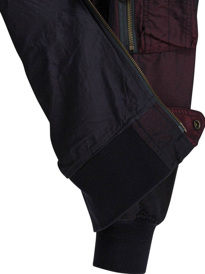 Beams Plus Gradient Bomber Jacket With Ribbed Details And Functional Pockets