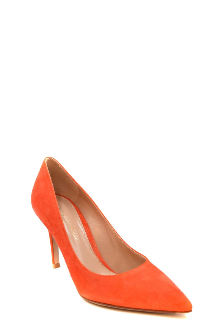 Gianvito Rossi Orange Suede Pointed-Toe Pump
