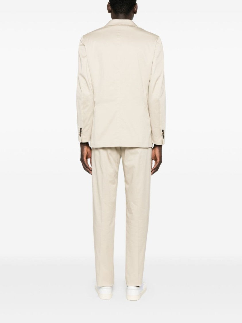 Doppiaa Double-Breasted Light Beige Blazer With Matching Trousers