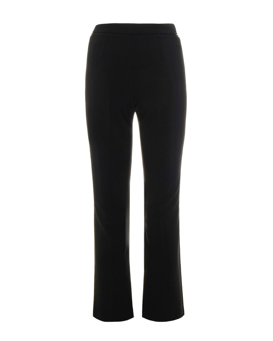 Elisabetta Franchi Black Double Crêpe Trousers
