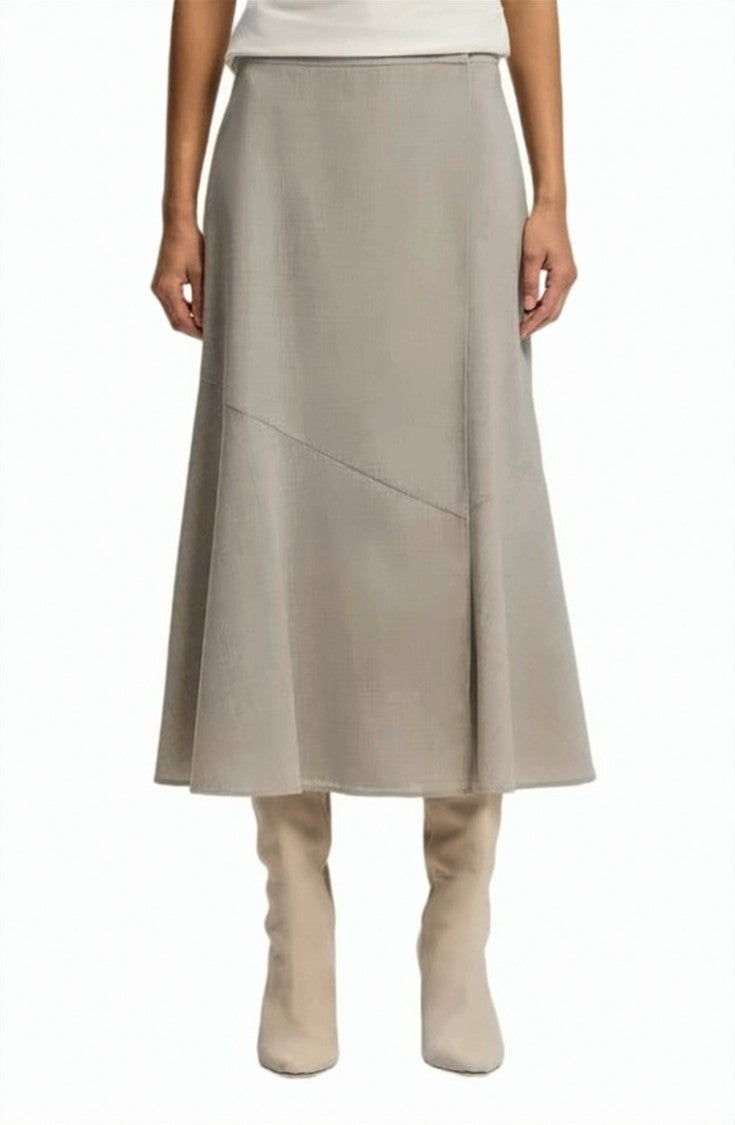 Boss Beige Vuleran Virgin Wool Midi Skirt