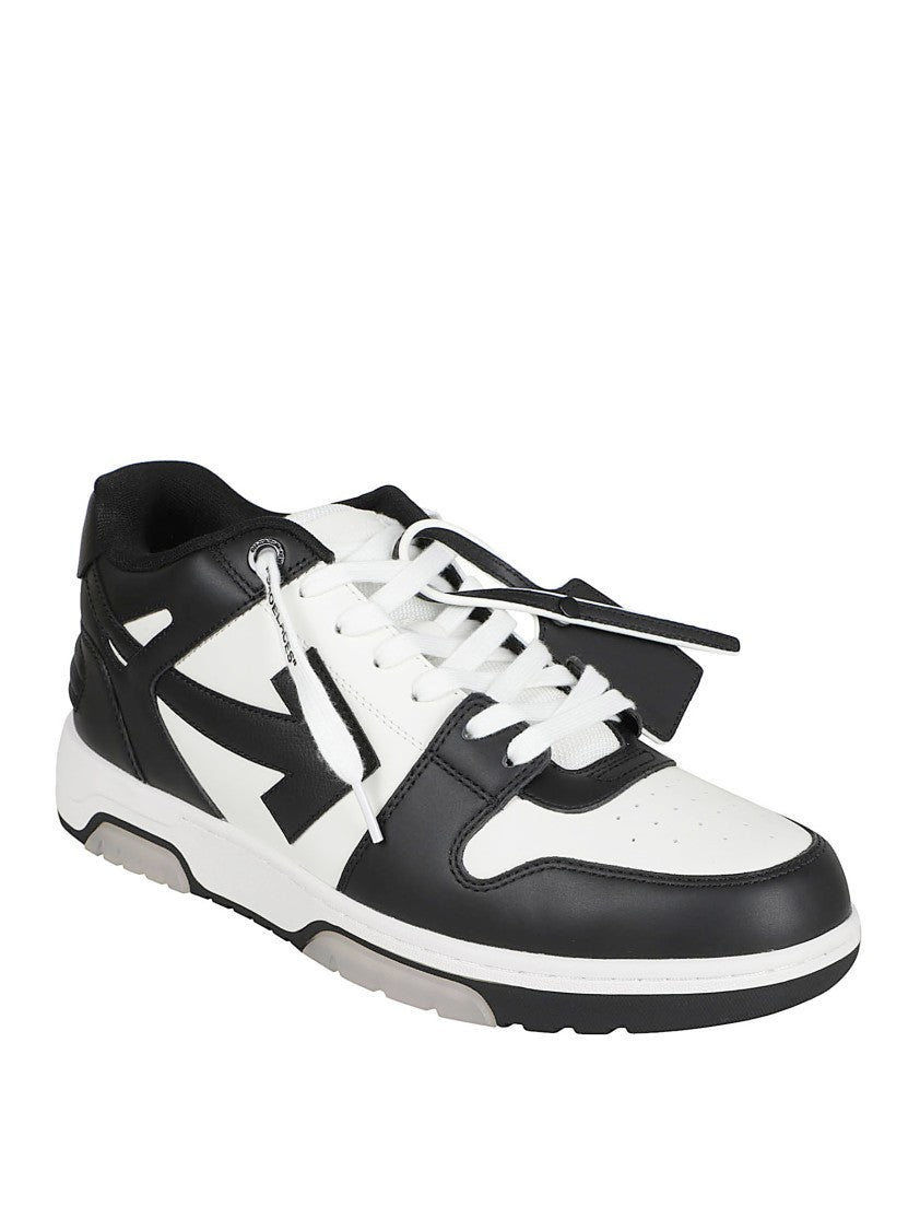 Off-White Low-Top Sneakers With Bold Color Block Design