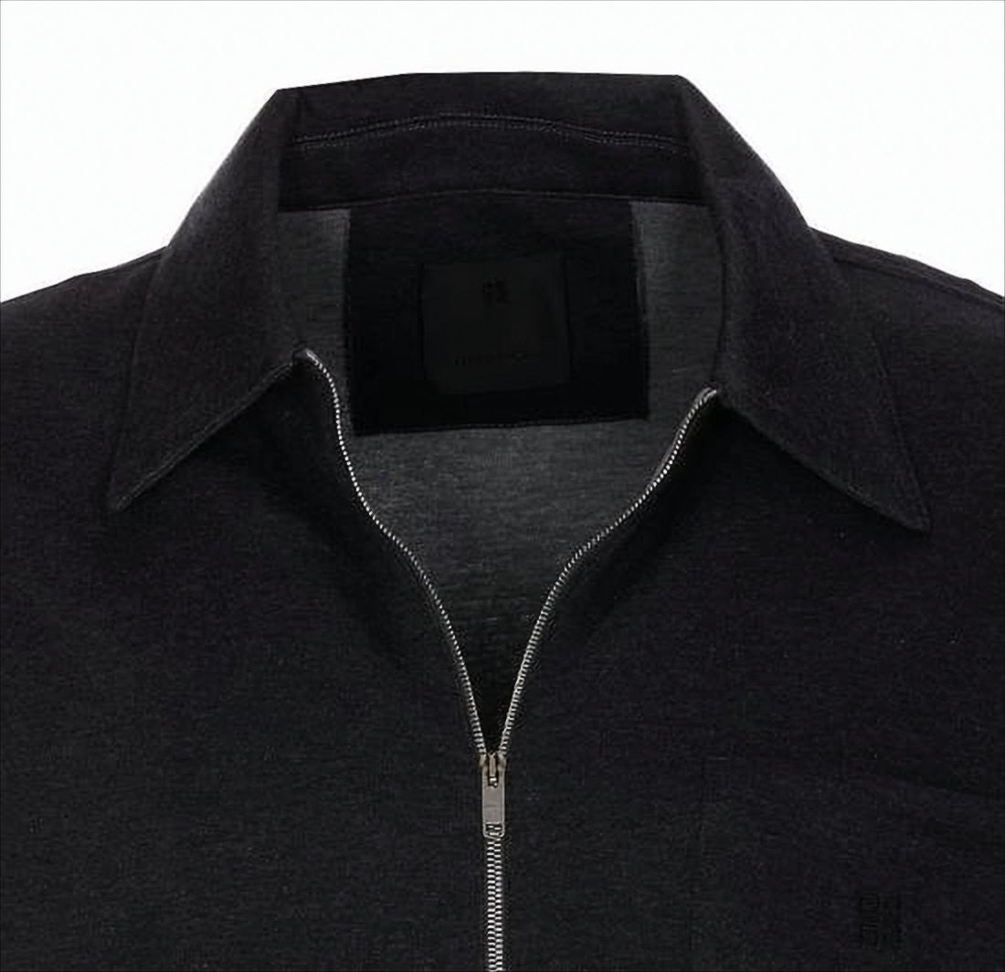 Givenchy Black Bomber Jacket With Minimalist Design And Classic Collar