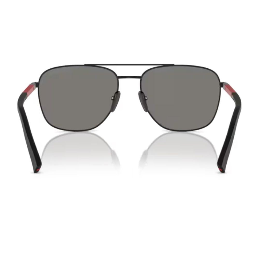 Prada Linea Rossa Ps 54Zs Pilot-Shape Black Rubberized Sunglasses