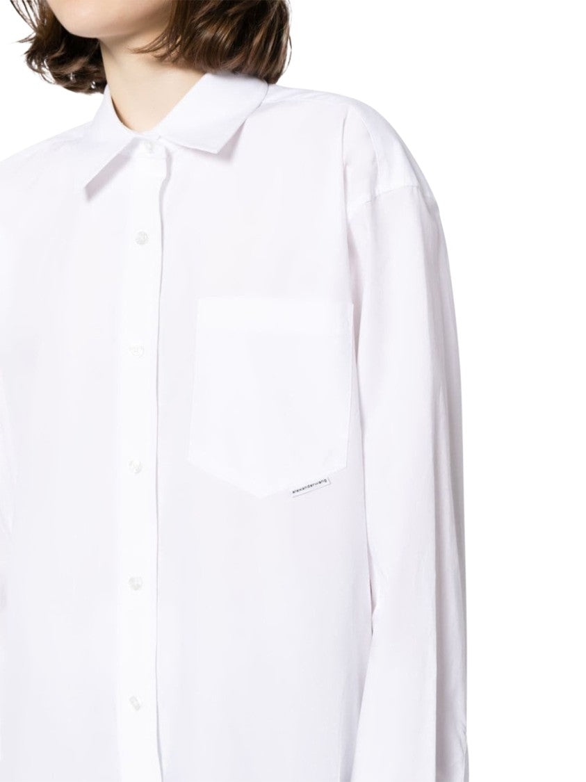 Alexander Wang Boyfriend Shirt With Logo Flag Tag And Relaxed Fit