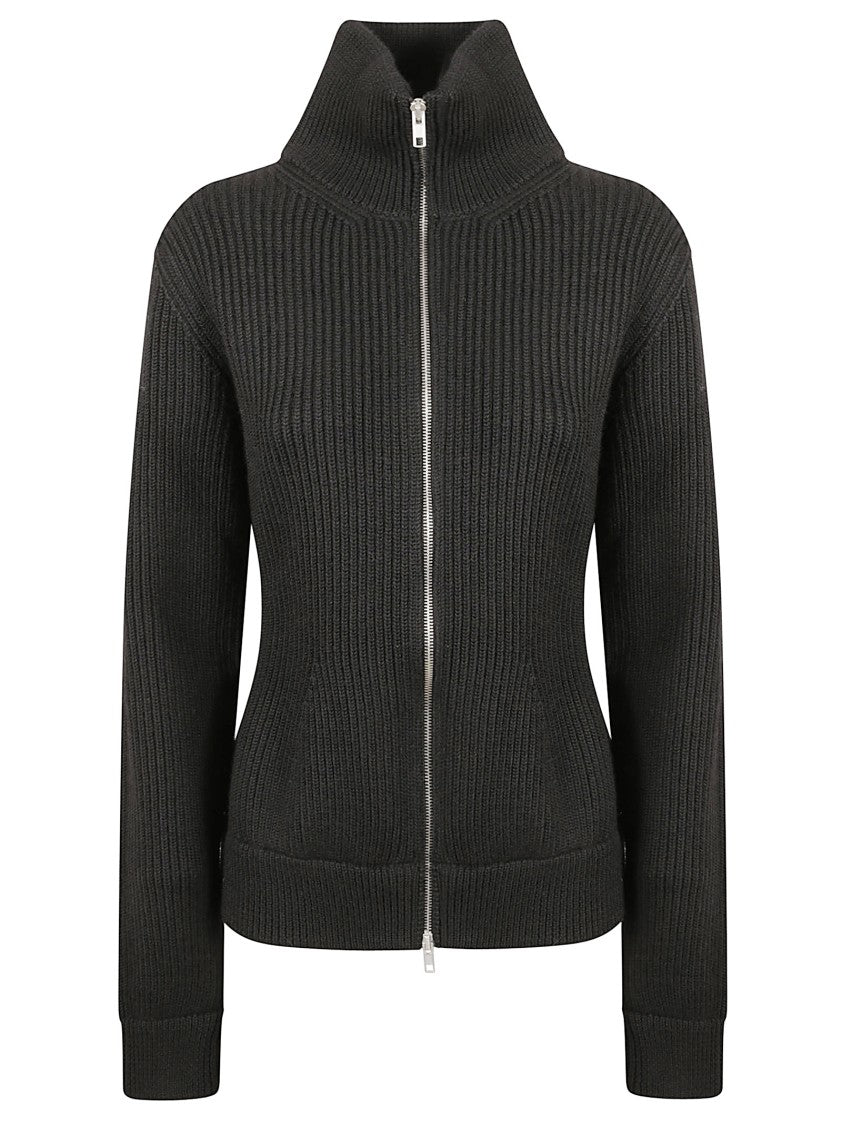 Maison Margiela Ribbed Knit Sweater With High Collar