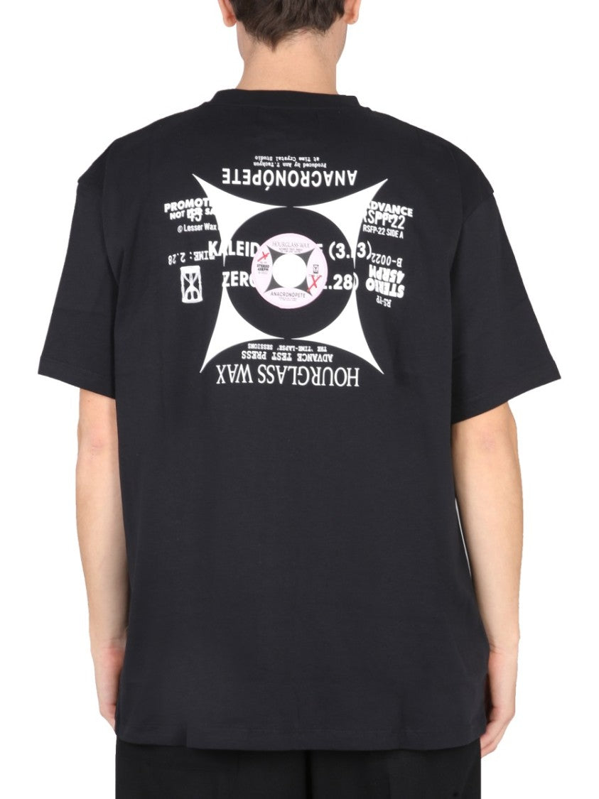 Fred Perry X Raf Simons Relaxed Fit Black T-Shirt With Graphic Print