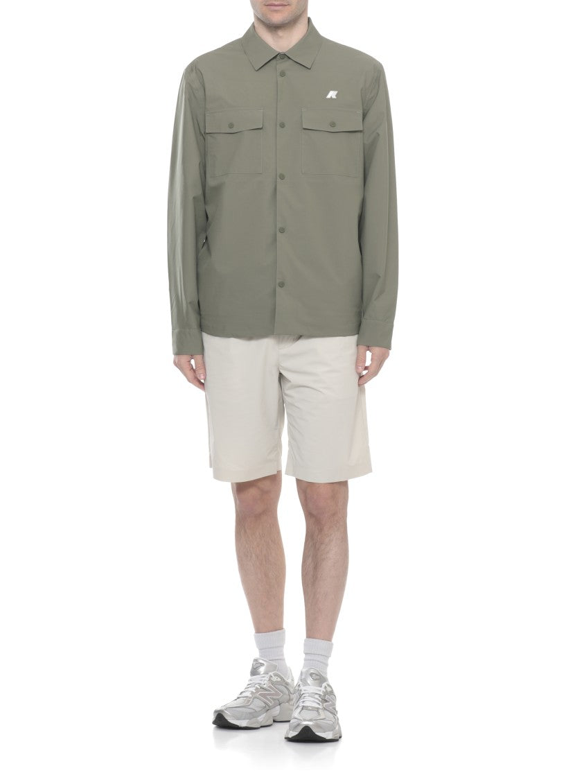 K-Way Army Green Umbert Stretch Buttoned Overshirt