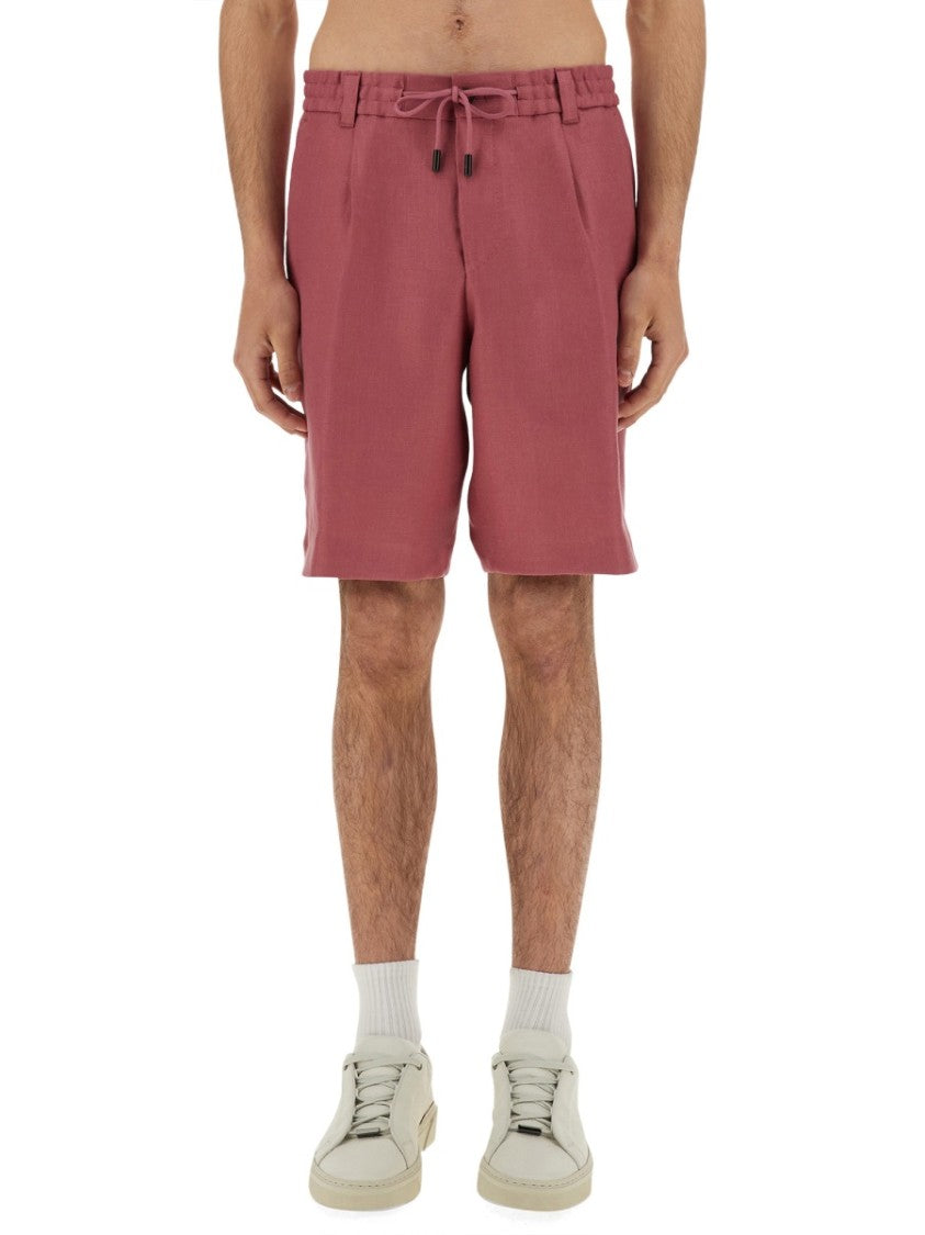 Boss Camel Linen Relaxed Fit Shorts