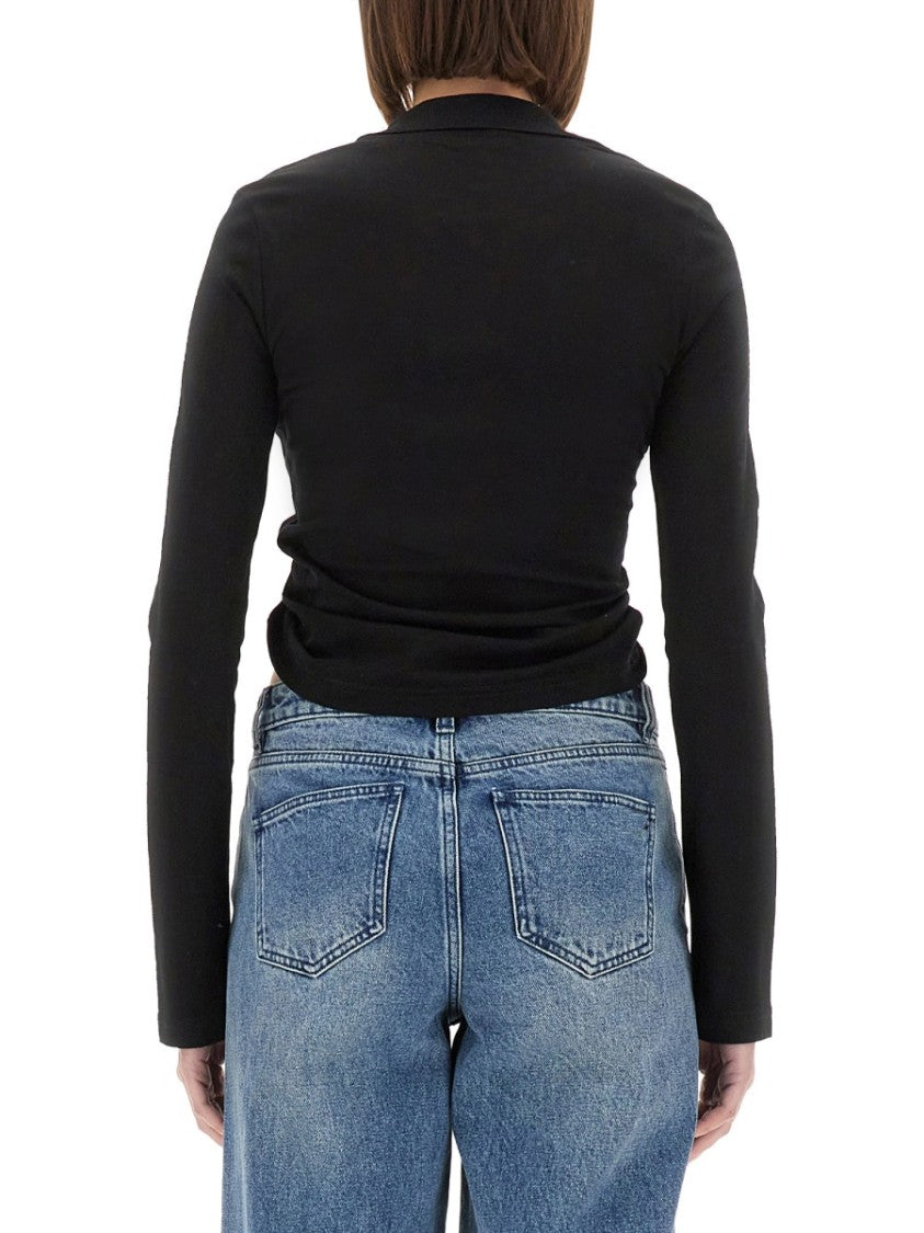 Courrèges "Twist" Cropped Polo Shirt