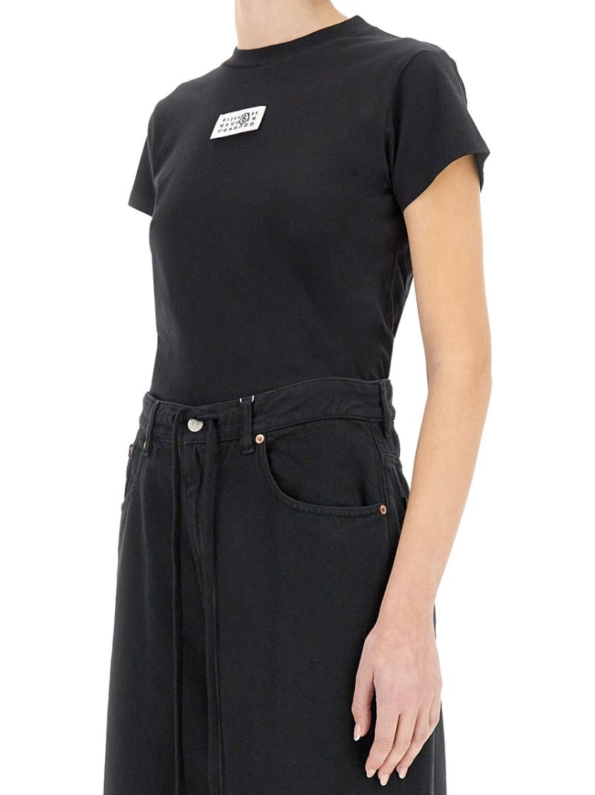 Mm6 By Maison Margiela Black Cotton T-Shirt