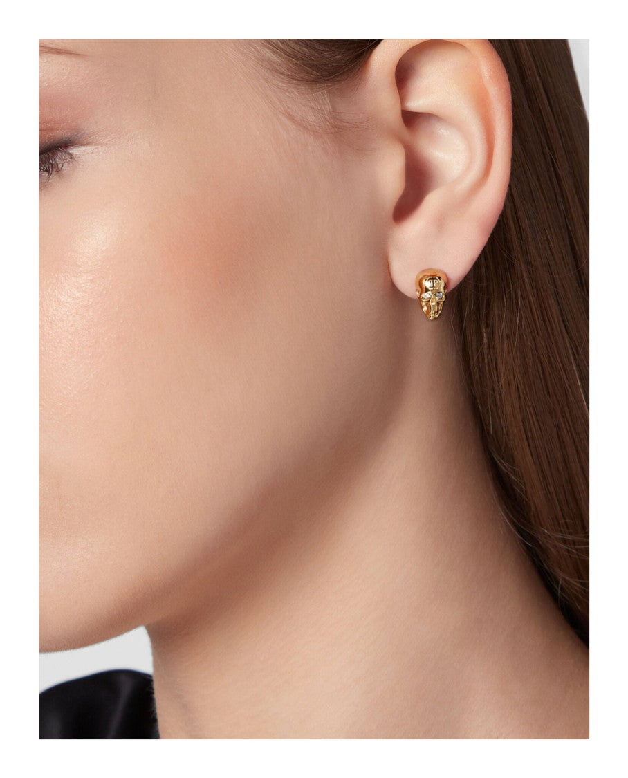 Philipp Plein Skull Design Earrings With Preciosa Crystals