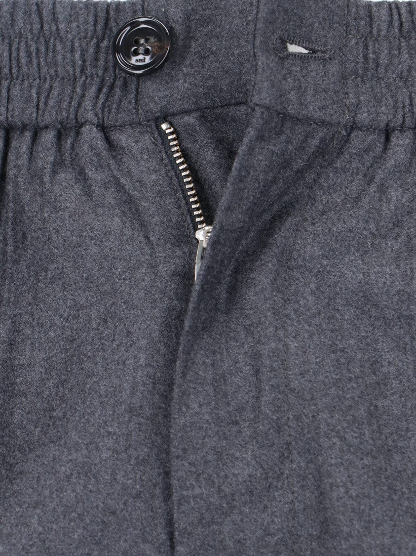Ami Mid-Rise Grey Virgin Wool Trousers With Tailored Aesthetics