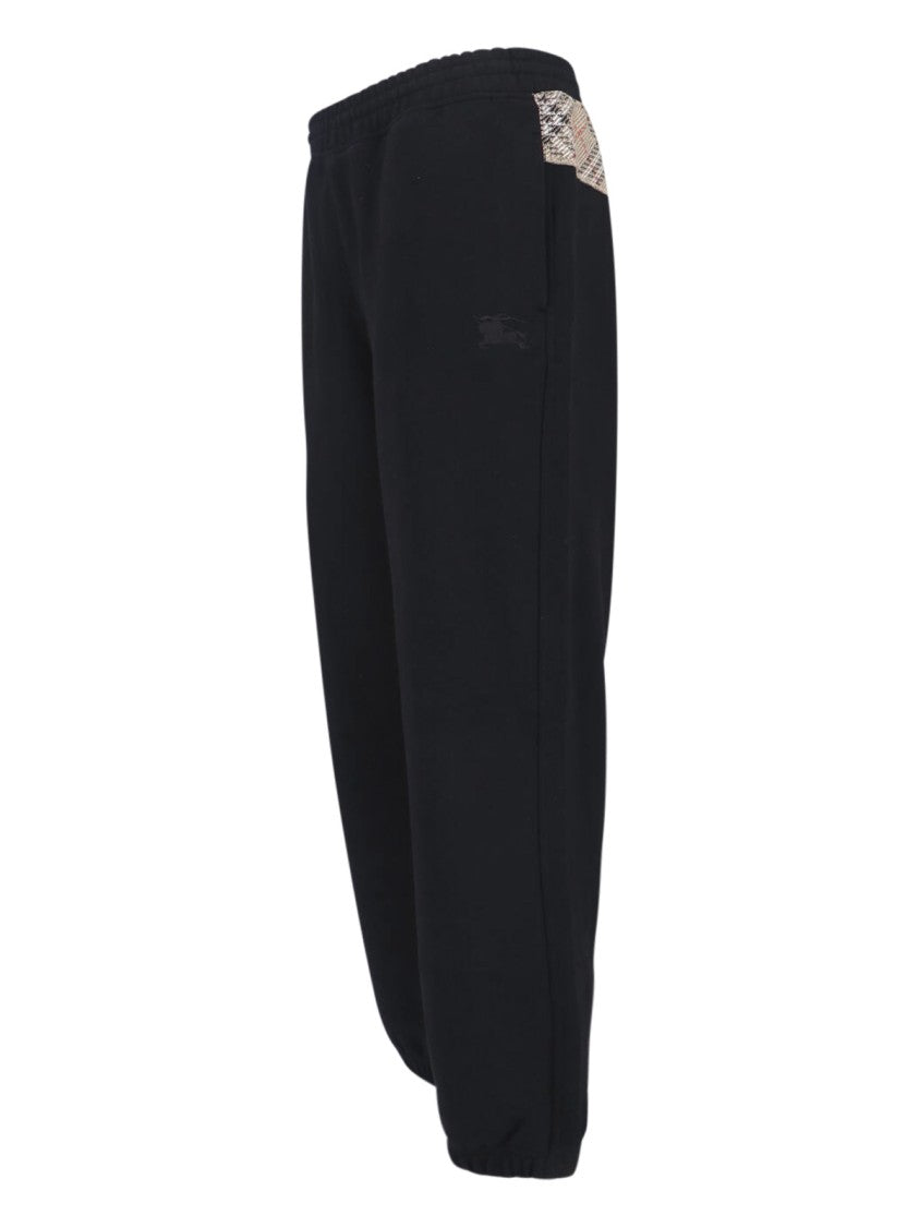 Burberry "Check" Tracksuit Bottoms In Black Cotton