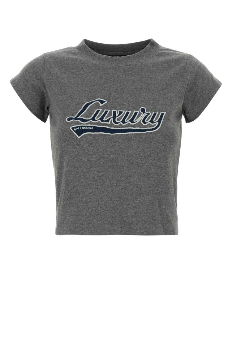 Balenciaga Grey Cotton T-Shirt
